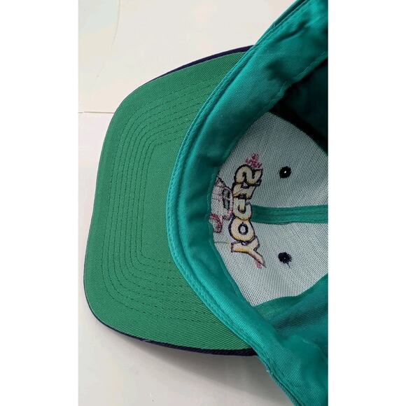 Vintage 1990's Yogi's Inc. Hot Rod Classic Car Teal Purple Snapback Hat Cap - Picture 7 of 9
